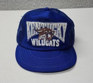 Vintage 80s Kentucky Wildcats Trucker Hat Made in USA Snapback Mesh Cap UK Logo